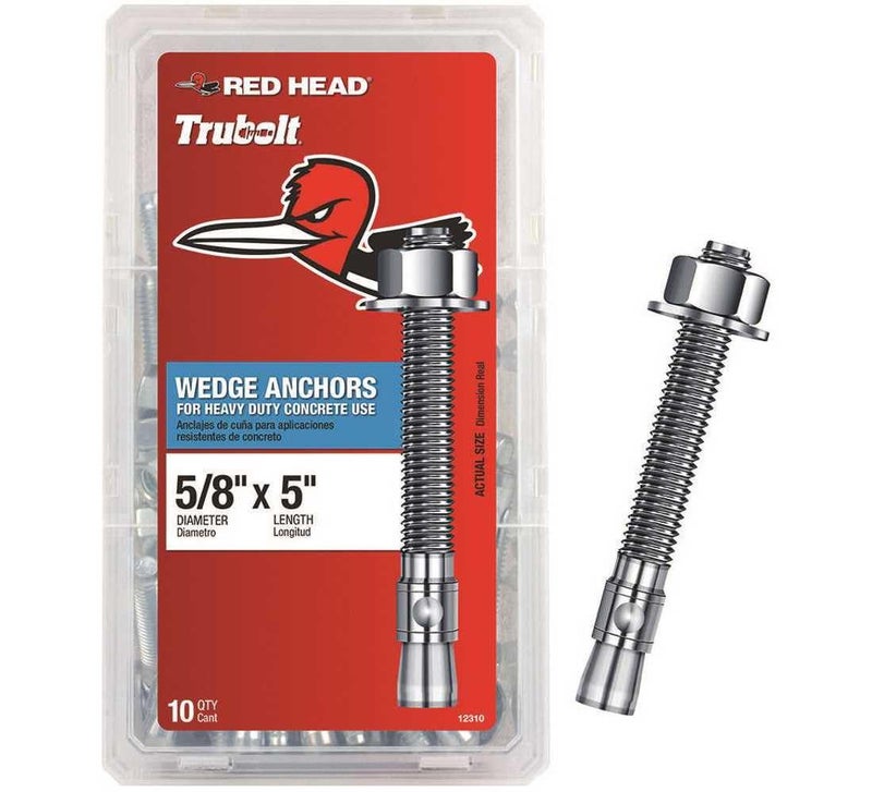 Red Head 5/8 in. x 5 in. Wedge Anchor 10CT - Image 2